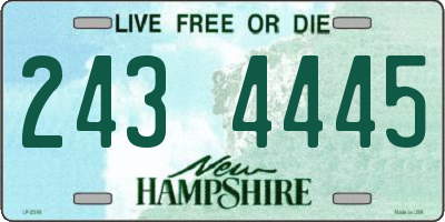 NH license plate 2434445