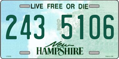 NH license plate 2435106