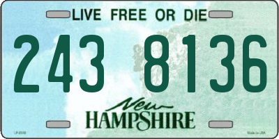 NH license plate 2438136