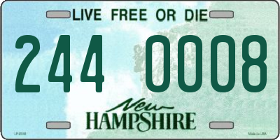NH license plate 2440008