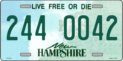 NH license plate 2440042