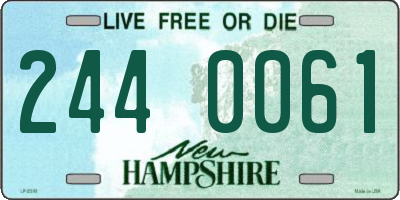 NH license plate 2440061