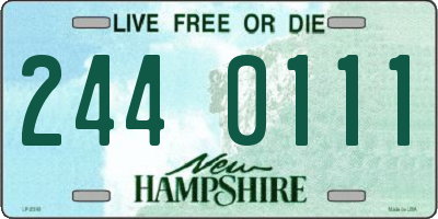 NH license plate 2440111