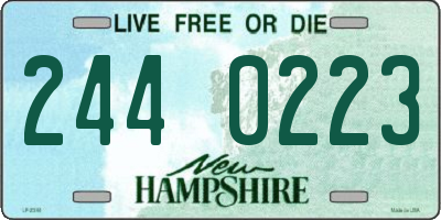 NH license plate 2440223