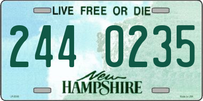 NH license plate 2440235