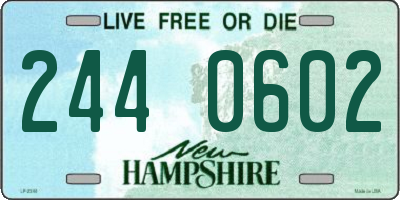 NH license plate 2440602