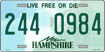 NH license plate 2440984