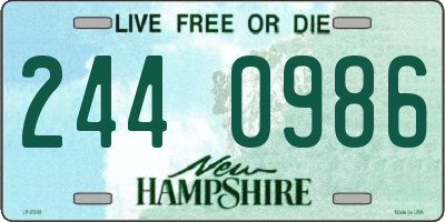 NH license plate 2440986