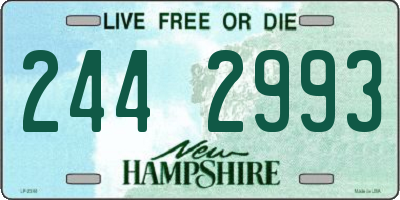 NH license plate 2442993