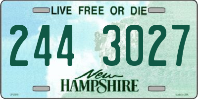 NH license plate 2443027