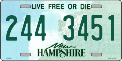 NH license plate 2443451