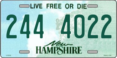 NH license plate 2444022