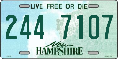 NH license plate 2447107