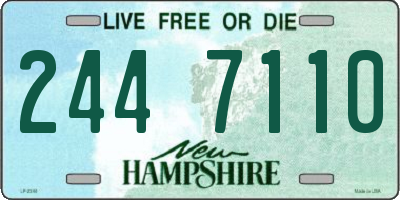 NH license plate 2447110