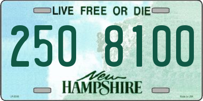 NH license plate 2508100