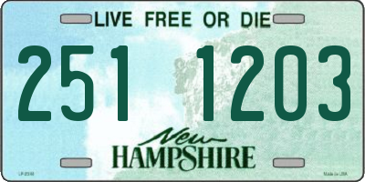 NH license plate 2511203