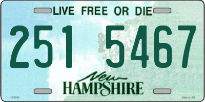 NH license plate 2515467