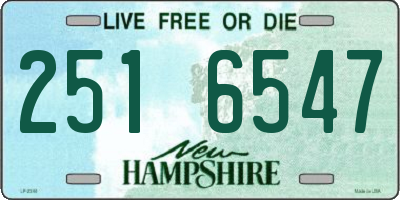 NH license plate 2516547