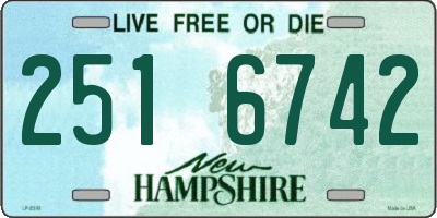NH license plate 2516742