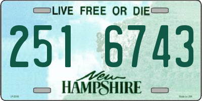 NH license plate 2516743