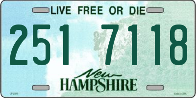 NH license plate 2517118