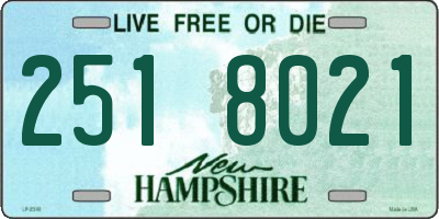 NH license plate 2518021