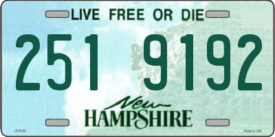 NH license plate 2519192