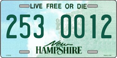 NH license plate 2530012
