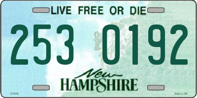 NH license plate 2530192
