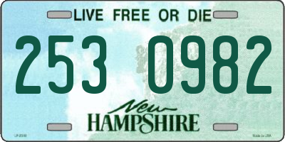 NH license plate 2530982