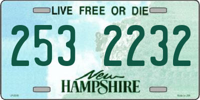 NH license plate 2532232