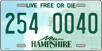 NH license plate 2540040