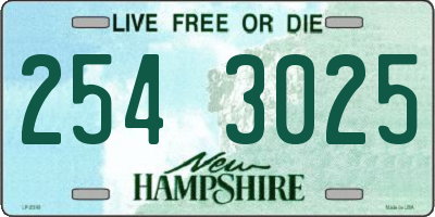 NH license plate 2543025