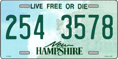 NH license plate 2543578