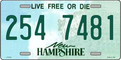 NH license plate 2547481