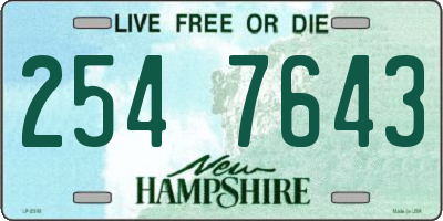 NH license plate 2547643