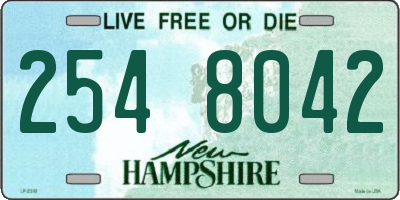 NH license plate 2548042