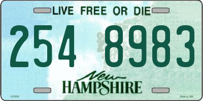 NH license plate 2548983