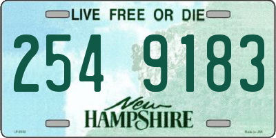 NH license plate 2549183