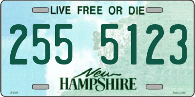 NH license plate 2555123