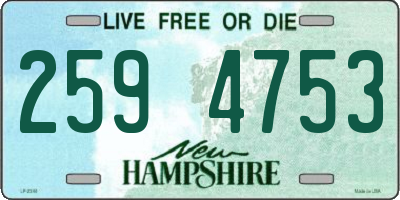 NH license plate 2594753