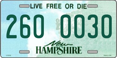 NH license plate 2600030
