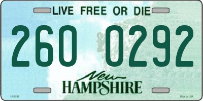 NH license plate 2600292