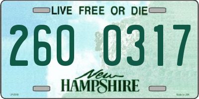 NH license plate 2600317