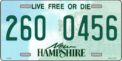 NH license plate 2600456