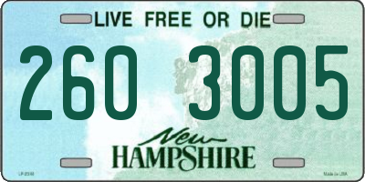 NH license plate 2603005