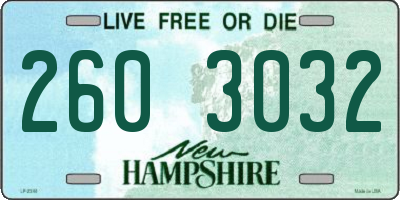 NH license plate 2603032