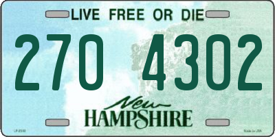 NH license plate 2704302