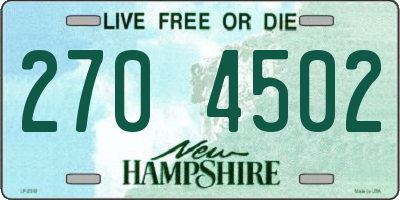 NH license plate 2704502