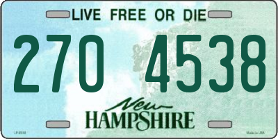 NH license plate 2704538